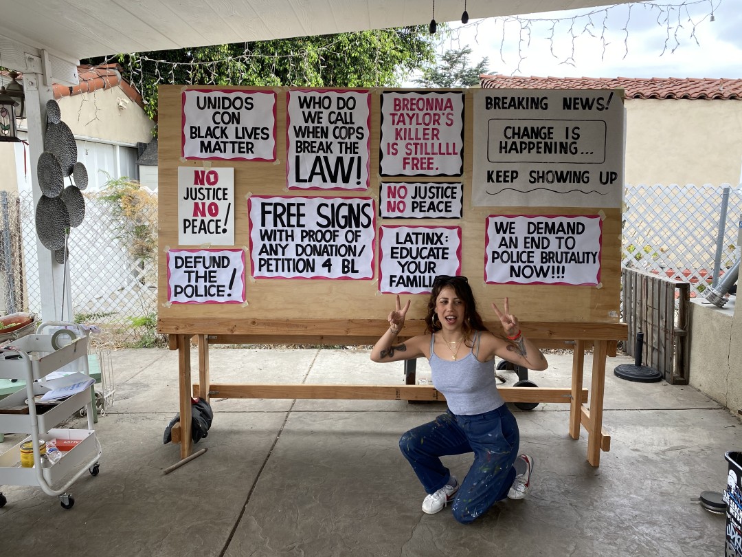 Paper signs for protesters